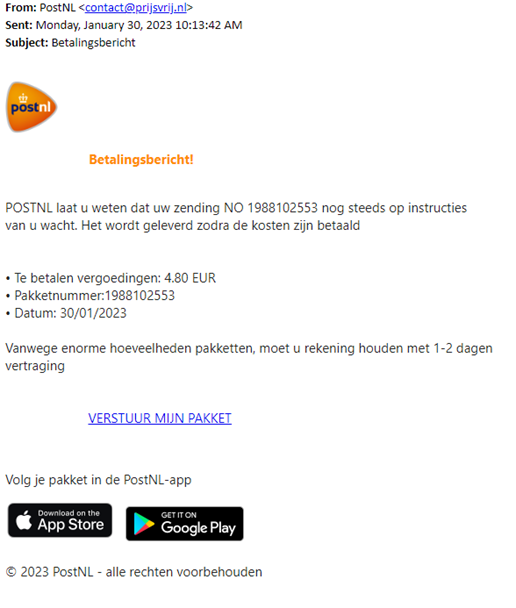 Fraude Post Nl