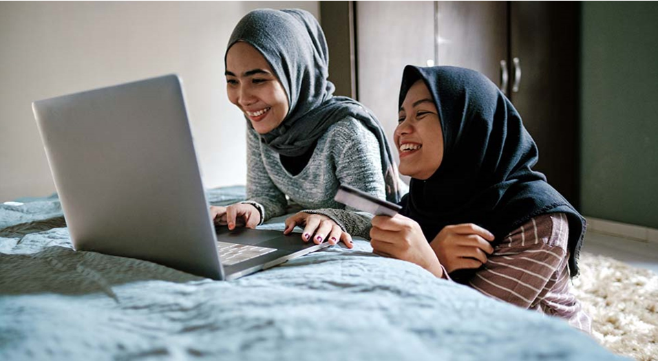 Girls Using Laptop
