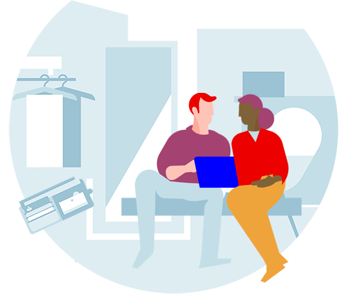 Couple In Shop Color